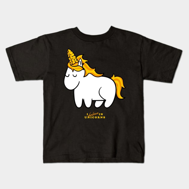 I Believe in Unicorns Kids T-Shirt by zawitees